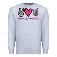 Heather Grey Peace Love Pitties Premium Sweatshirt - Jasminsmagicworld