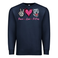 Navy Peace Love Pitties Premium Sweatshirt - Jasminsmagicworld