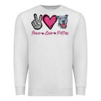 Oatmeal Heather Peace Love Pitties Premium Sweatshirt - Jasminsmagicworld