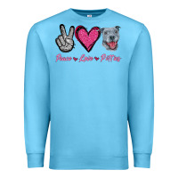 Ocean Blue Peace Love Pitties Premium Sweatshirt - Jasminsmagicworld