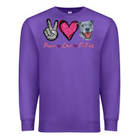 Purple Peace Love Pitties Premium Sweatshirt - Jasminsmagicworld
