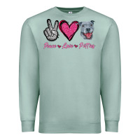 Seafoam Peace Love Pitties Premium Sweatshirt - Jasminsmagicworld
