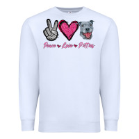 White Peace Love Pitties Premium Sweatshirt - Jasminsmagicworld