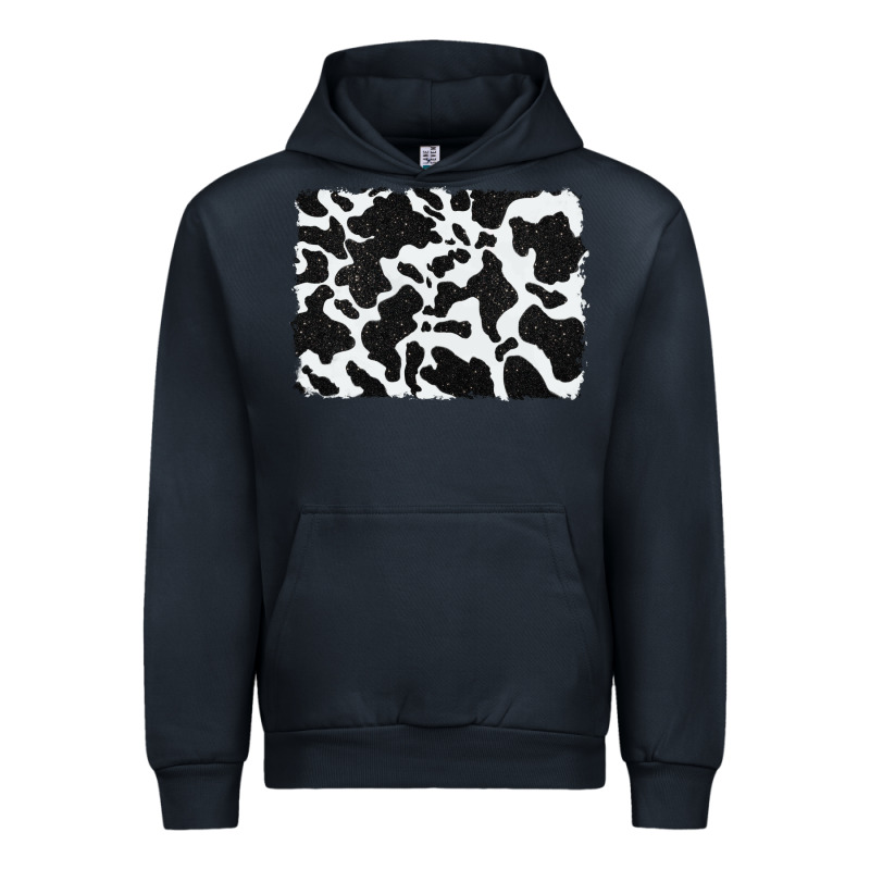 Distressed Black Glitter Cowhide Pattern Urban Hoodie by RanaPortraitStore | Teevron