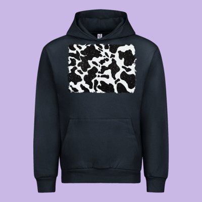 Distressed Black Glitter Cowhide Pattern Urban Hoodie Designed By Ranaportraitstore