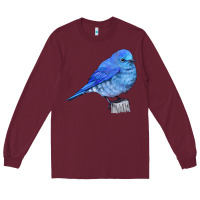 Burgundy Mountain Bluebird Long Sleeve Tee - LillyAllenDesigns