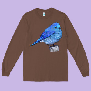 Mountain Bluebird Long Sleeve Tee Designed By Lillyallendesigns