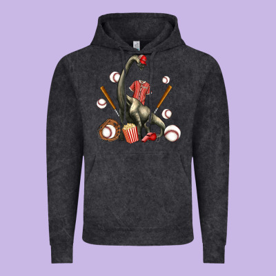 Brachiosaurus With Baseball Vintage Hoodie Designed By Artiststas