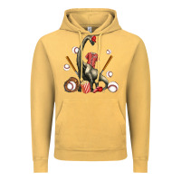 Vintage Mustard brachiosaurus with baseball Vintage Hoodie - Artiststas