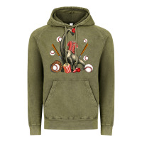 Vintage Olive brachiosaurus with baseball Vintage Hoodie - Artiststas