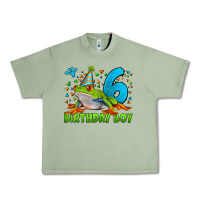 Oil Green birthday boy frog age 6 Urban Heavy Tee - LillyAllenDesigns