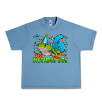 Pebble Blue birthday boy frog age 6 Urban Heavy Tee - LillyAllenDesigns
