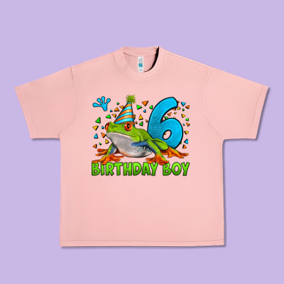 Birthday Boy Frog Age 6 Urban Heavy Tee Designed By Lillyallendesigns