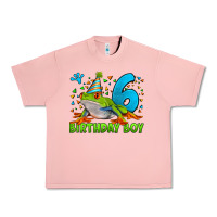 Salmon birthday boy frog age 6 Urban Heavy Tee - LillyAllenDesigns