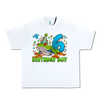White birthday boy frog age 6 Urban Heavy Tee - LillyAllenDesigns