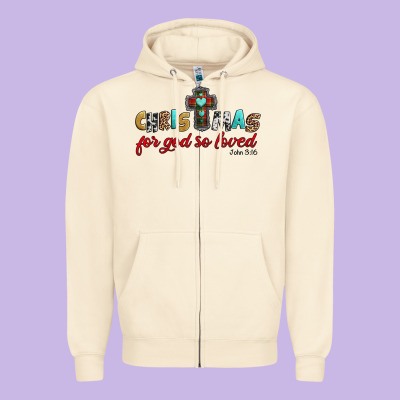 Christmas For God So Loved John 3 16 Zipper Hoodie Designed By Jasminsmagicworld