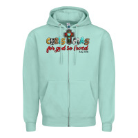 Seafoam christmas for god so loved john 3 16 Zipper Hoodie - Jasminsmagicworld