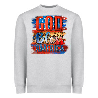 Heather Grey God Bless America Heavyweight Sweatshirt - Jasminsmagicworld