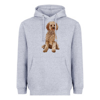 Heather Grey cockapoo Heavyweight Hoodie - RanaPortraitStore
