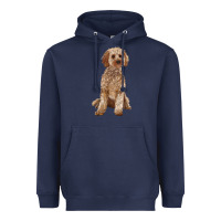 Navy cockapoo Heavyweight Hoodie - RanaPortraitStore