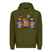 Army Green lgbtq gnome Premium Hoodie - BarkalooDesign