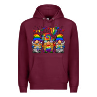 Burgundy lgbtq gnome Premium Hoodie - BarkalooDesign