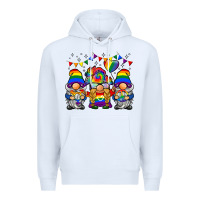 White lgbtq gnome Premium Hoodie - BarkalooDesign