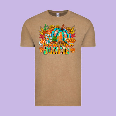 Pumpkin Spice Junkie Vintage Tee Designed By Cowhidedigitalart