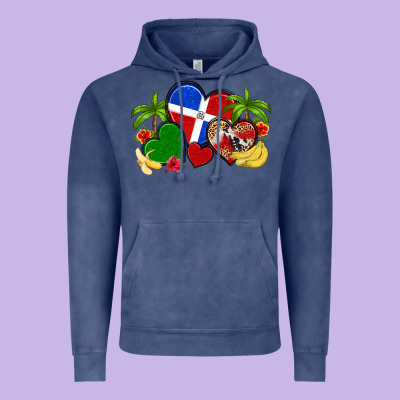 Dominican Republic Hearts Vintage Hoodie Designed By Artiststas