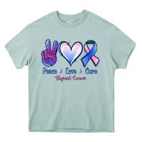 Arona Peace Love Cure Thyroid Cancer Heavy Core Tee - Jasminsmagicworld