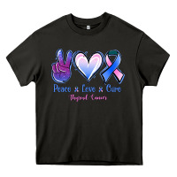 Asphalt Peace Love Cure Thyroid Cancer Heavy Core Tee - Jasminsmagicworld