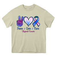 Mossy Peace Love Cure Thyroid Cancer Heavy Core Tee - Jasminsmagicworld