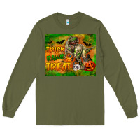 Army Green Trick Rawr Treat Long Sleeve Tee - LillyAllenDesigns