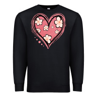 Black floral pink glitter heart Premium Sweatshirt - Jasminsmagicworld