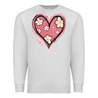 Dove Grey floral pink glitter heart Premium Sweatshirt - Jasminsmagicworld