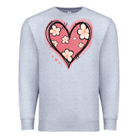Heather Grey floral pink glitter heart Premium Sweatshirt - Jasminsmagicworld