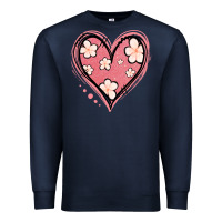 Navy floral pink glitter heart Premium Sweatshirt - Jasminsmagicworld