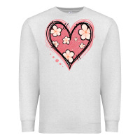 Oatmeal Heather floral pink glitter heart Premium Sweatshirt - Jasminsmagicworld