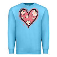 Ocean Blue floral pink glitter heart Premium Sweatshirt - Jasminsmagicworld