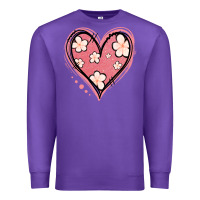 Purple floral pink glitter heart Premium Sweatshirt - Jasminsmagicworld
