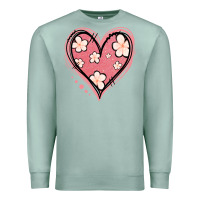 Seafoam floral pink glitter heart Premium Sweatshirt - Jasminsmagicworld