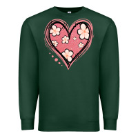Sports Green floral pink glitter heart Premium Sweatshirt - Jasminsmagicworld