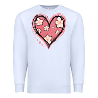 White floral pink glitter heart Premium Sweatshirt - Jasminsmagicworld
