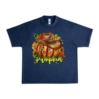 Navy Hello Pumpkin Urban Heavy Tee - CowhideDigitalArt