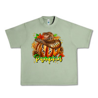 Oil Green Hello Pumpkin Urban Heavy Tee - CowhideDigitalArt