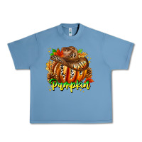 Pebble Blue Hello Pumpkin Urban Heavy Tee - CowhideDigitalArt