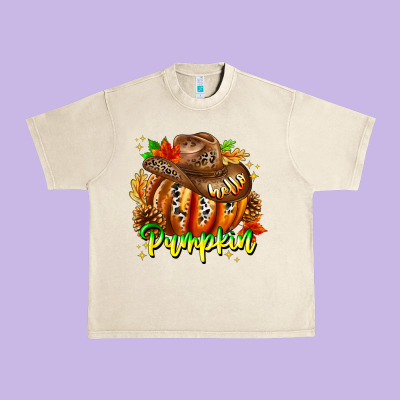 Hello Pumpkin Urban Heavy Tee Designed By Cowhidedigitalart