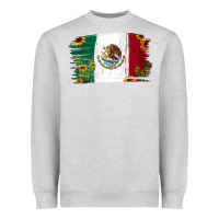 Heather Grey Mexican Flag Cactus Sunflower Heavyweight Sweatshirt - Jasminsmagicworld