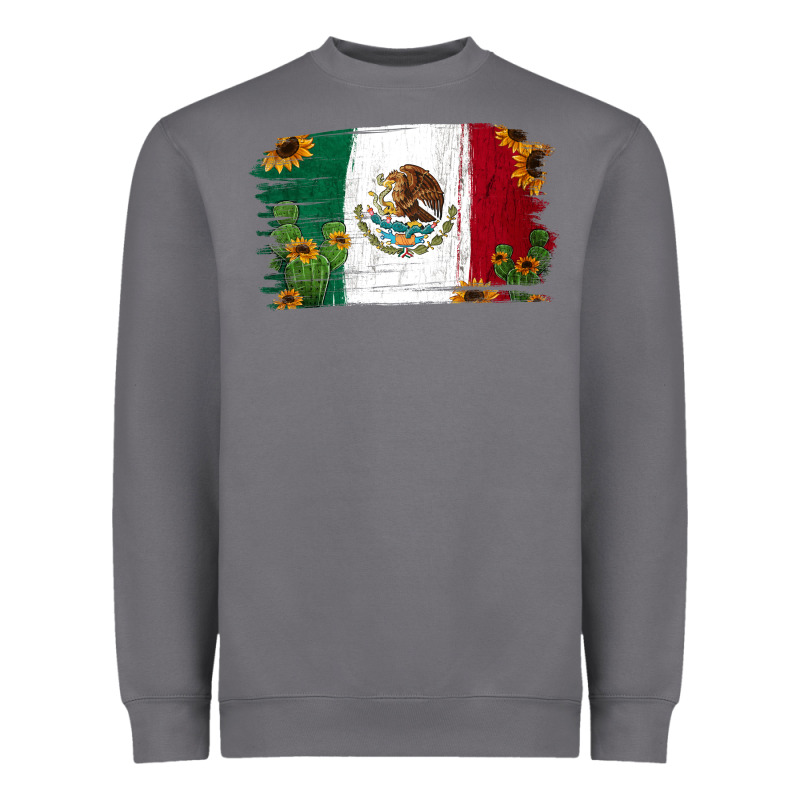 Mexican Flag Cactus Sunflower Heavyweight Sweatshirt by Jasminsmagicworld | Teevron