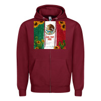 Burgundy preview cactus sunflower mexican flag Zipper Hoodie - Jasminsmagicworld